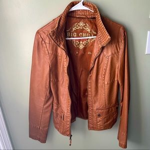 Brown medium faux leather jacket